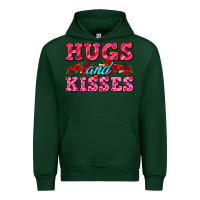Forest Green hugs and kisses valentines Urban Hoodie - AdoDesignShop