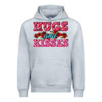 Heather Grey hugs and kisses valentines Urban Hoodie - AdoDesignShop