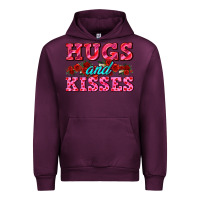 Mauve Wine hugs and kisses valentines Urban Hoodie - AdoDesignShop