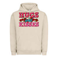 Pigment French Oak hugs and kisses valentines Urban Hoodie - AdoDesignShop