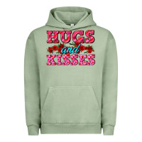 Pigment Oil Green hugs and kisses valentines Urban Hoodie - AdoDesignShop