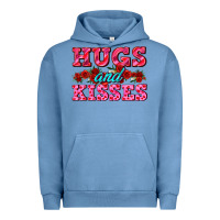 Pigment Pebble Blue hugs and kisses valentines Urban Hoodie - AdoDesignShop