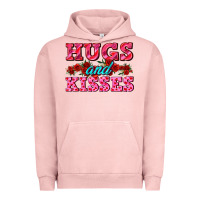 Pigment Salmon hugs and kisses valentines Urban Hoodie - AdoDesignShop