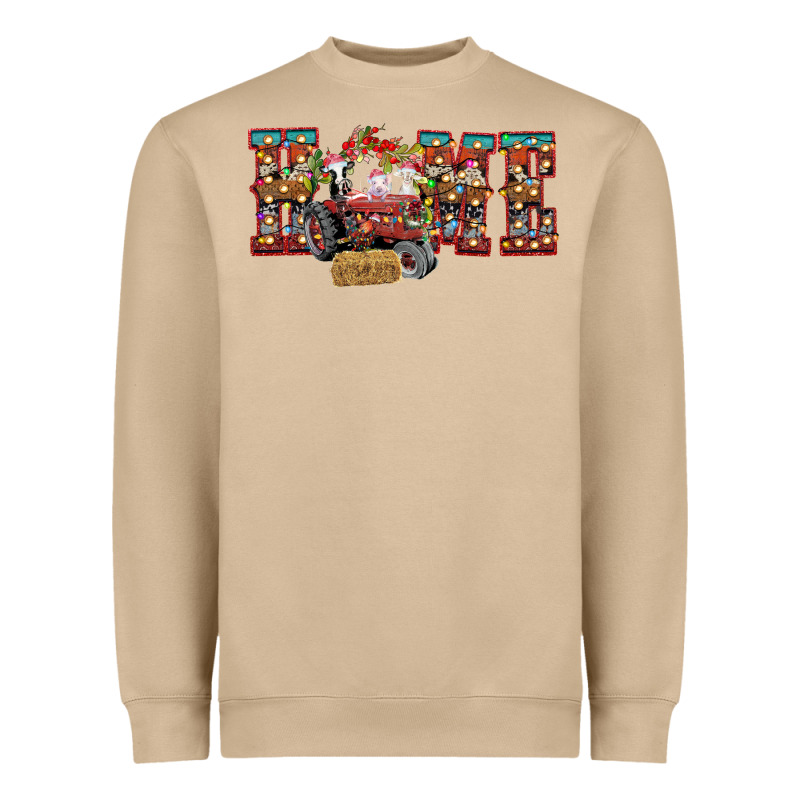 Home Christmas Farm Animals Heavyweight Sweatshirt by CowhideDigitalArt | Teevron