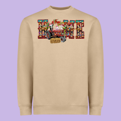 Home Christmas Farm Animals Heavyweight Sweatshirt Designed By Cowhidedigitalart