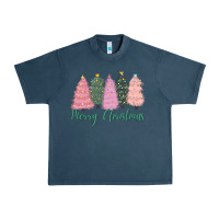 Midnight Navy merry christmas trees Urban Heavy Tee - CowGirlArtShop