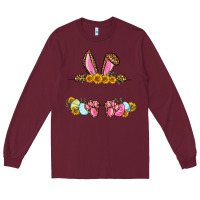 Burgundy Western Easter bunny name frame Long Sleeve Tee - OliviaCreatesArt