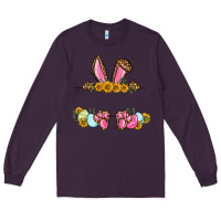 Plum Western Easter bunny name frame Long Sleeve Tee - OliviaCreatesArt