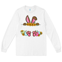 White Western Easter bunny name frame Long Sleeve Tee - OliviaCreatesArt