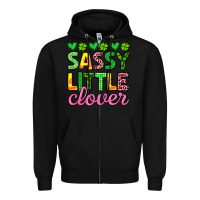 Black sassy little clover st patrick s day Zipper Hoodie - Artiststas