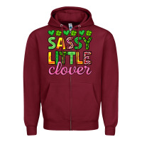 Burgundy sassy little clover st patrick s day Zipper Hoodie - Artiststas
