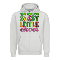 Dove Grey sassy little clover st patrick s day Zipper Hoodie - Artiststas