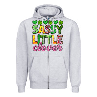 Heather Grey sassy little clover st patrick s day Zipper Hoodie - Artiststas