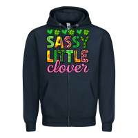 Navy sassy little clover st patrick s day Zipper Hoodie - Artiststas