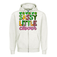 Oatmeal Heather sassy little clover st patrick s day Zipper Hoodie - Artiststas