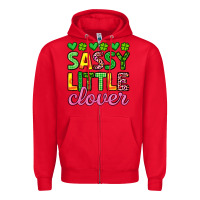Red sassy little clover st patrick s day Zipper Hoodie - Artiststas
