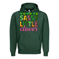 Sports Green sassy little clover st patrick s day Zipper Hoodie - Artiststas