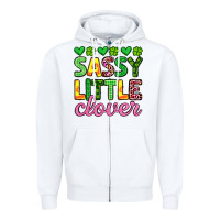 White sassy little clover st patrick s day Zipper Hoodie - Artiststas