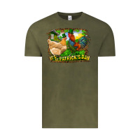 Vintage Olive It's St. Patrick's Day Rooster And Chicken Vintage Tee - RanaPortraitStore