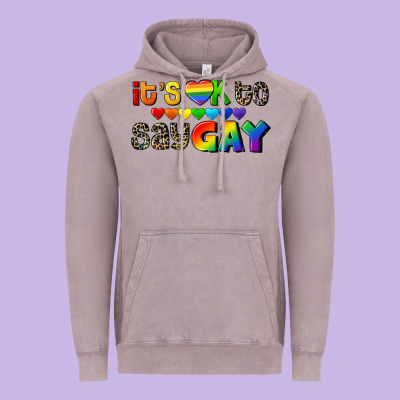 It's Okay To Say Gay Pride Vintage Hoodie Designed By Cowgirlartshop