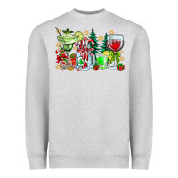 Heather Grey Christmas tequila Heavyweight Sweatshirt - CowhideDigitalArt