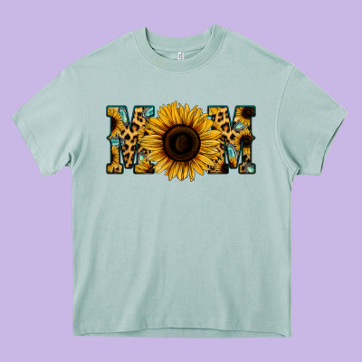 Leopard Sunflower Gemstone Mom Heavy Core Tee Designed By Bettercallsaul