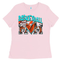 Bubblegum Pink Basketball Mom Ladies Tee - NancyCooperArtShop