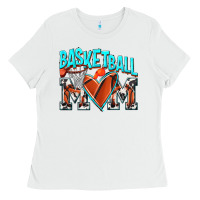 White Basketball Mom Ladies Tee - NancyCooperArtShop