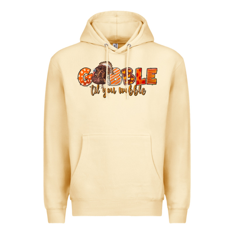 Fall Gobble Gobble Til You Wobble Premium Hoodie by LillyAllenDesigns | Teevron