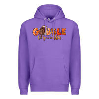 Purple Fall Gobble Gobble Til You Wobble Premium Hoodie - LillyAllenDesigns