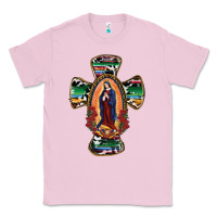 Bubblegum Pink Our Lady Of Guadalupe Cross Classic Tee - RanaPortraitStore