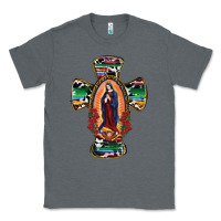 Charcoal Heather Our Lady Of Guadalupe Cross Classic Tee - RanaPortraitStore