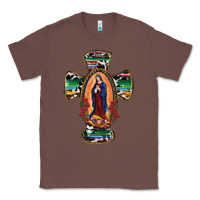 Chestnut Our Lady Of Guadalupe Cross Classic Tee - RanaPortraitStore