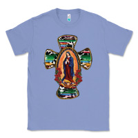 Colony Blue Our Lady Of Guadalupe Cross Classic Tee - RanaPortraitStore