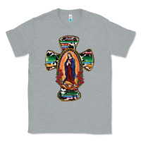 Heather Grey Our Lady Of Guadalupe Cross Classic Tee - RanaPortraitStore