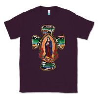 Plum Our Lady Of Guadalupe Cross Classic Tee - RanaPortraitStore