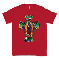 Red Our Lady Of Guadalupe Cross Classic Tee - RanaPortraitStore