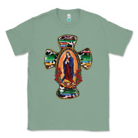 Sage Our Lady Of Guadalupe Cross Classic Tee - RanaPortraitStore