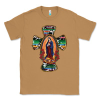 Toasted Coconut Our Lady Of Guadalupe Cross Classic Tee - RanaPortraitStore