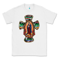 White Our Lady Of Guadalupe Cross Classic Tee - RanaPortraitStore