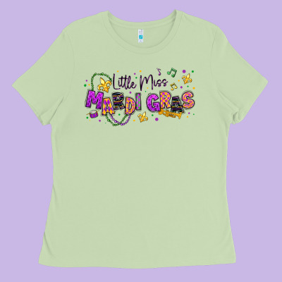 Little Miss Mardi Gras Ladies Tee Designed By Texasbilliewilder