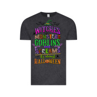 Vintage Black witches monsters goblins and screams its almost halloween Vintage Tee - CowGirlArtShop