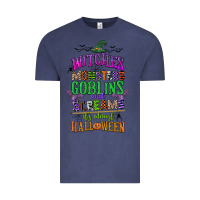 Vintage Denim witches monsters goblins and screams its almost halloween Vintage Tee - CowGirlArtShop