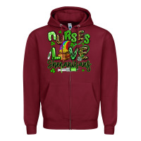 Burgundy nurses love shenanigans st patricks day Zipper Hoodie - Artiststas