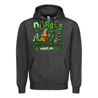 Charcoal Heather nurses love shenanigans st patricks day Zipper Hoodie - Artiststas