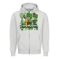 Dove Grey nurses love shenanigans st patricks day Zipper Hoodie - Artiststas