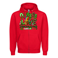 Red nurses love shenanigans st patricks day Zipper Hoodie - Artiststas