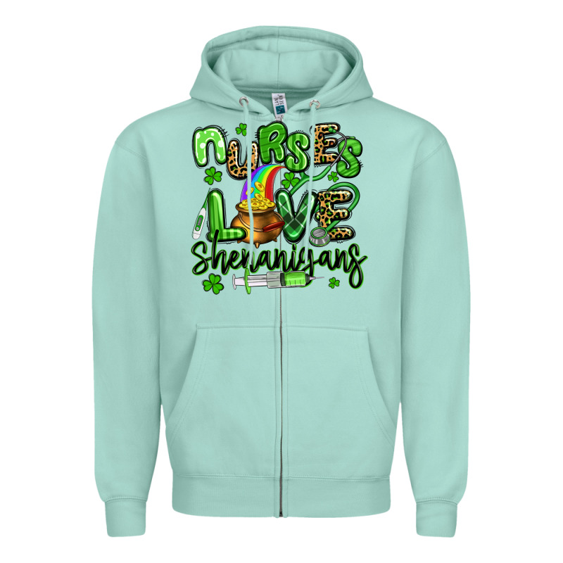 Nurses Love Shenanigans St Patricks Day Zipper Hoodie by Artiststas | Teevron
