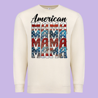 American Mama Premium Sweatshirt Designed By Barkaloodesign