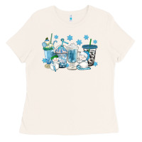 Bone winter snowman coffee cups Ladies Tee - texasbilliewilder